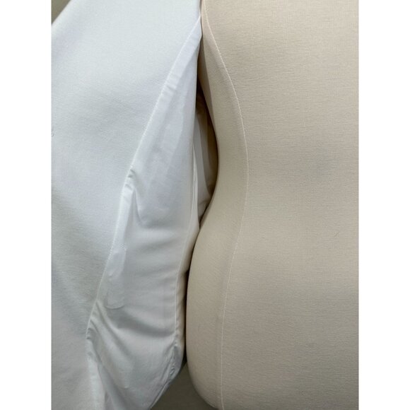 DG2 Diane Gilman Blazer Womens 1X White Zip Pocket Knit Open Front Jacket - Picture 6 of 13